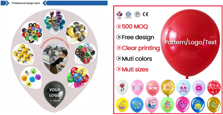 Personalized Printed Latex Balloons