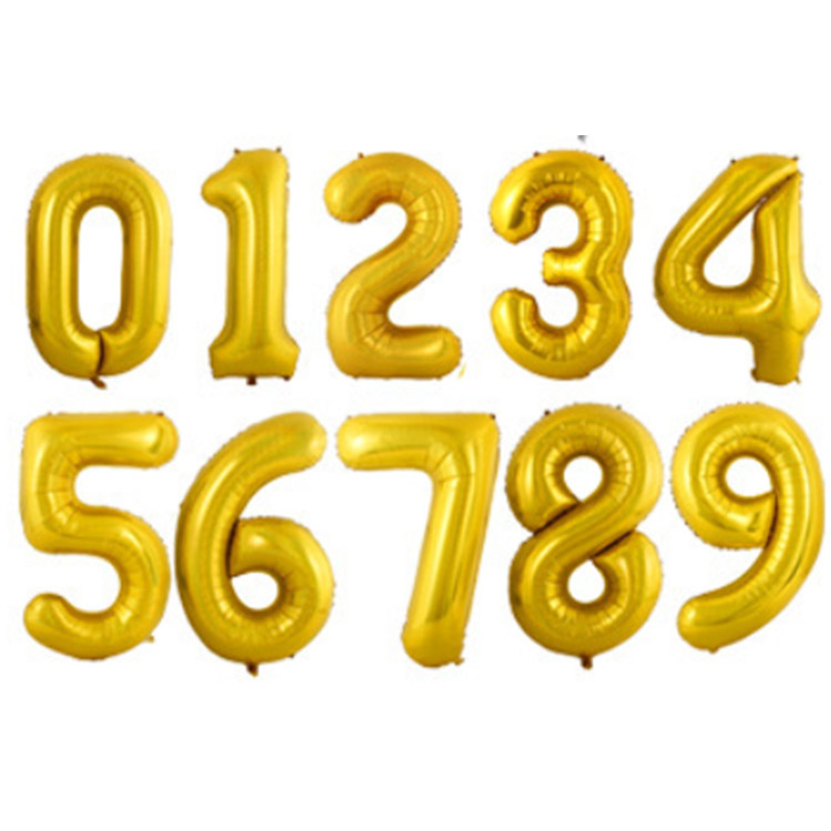 Yellow Number Foil Balloon